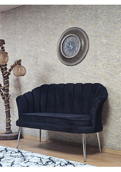 Ikili Istiridye Krom Kaplama Sivriltme Ayak Çay Seti Koltuk Ikili Berjer , Ikili Berjer Koltuk Siyah Renk 110 x 48 Boyut/ebat modelleri