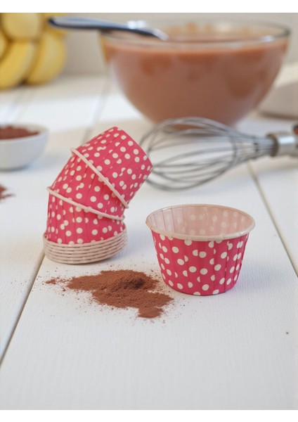 Puantiyeli Pembe 50'li Airfryer ve Fırın Için Muffin Kek Kalıbı Cupcake Kalıbı 6,50X4 cm fiyatları