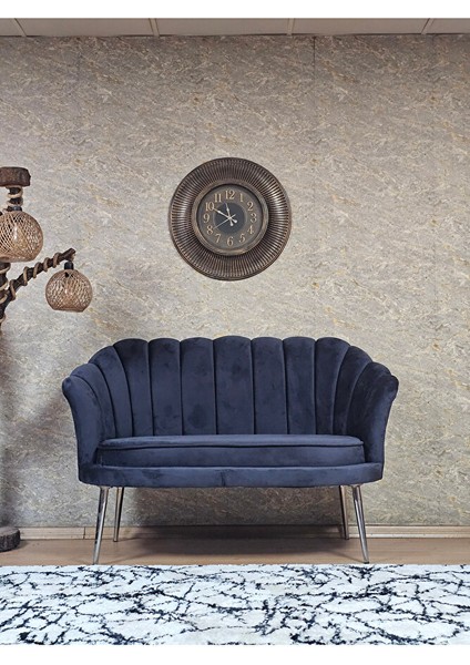 Ikili Istiridye Krom Kaplama Sivriltme Ayak Çay Seti Koltuk Ikili Berjer , Ikili Berjer Koltuk Füme Renk 110 x 48 Boyut/ebat