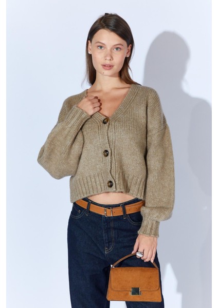 Kadın Vizon V Yaka Basic Hırka fiyatları