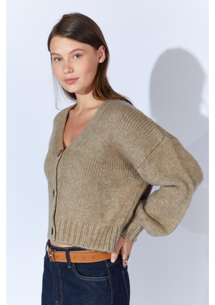 Kadın Vizon V Yaka Basic Hırka modelleri