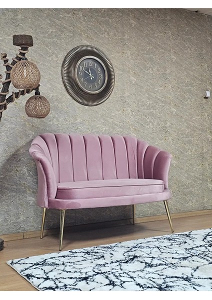 Ikili Istiridye Gold Kaplama Sivriltme Ayak Çay Seti Koltuk Ikili Berjer , Ikili Berjer Koltuk Pembe Renk 110 x 48 Boyut/ebat fiyatları