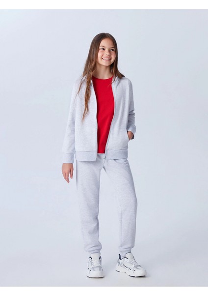 Lcw Kids Gri Kapüşonlu Kız Çocuk Eşofman Takım