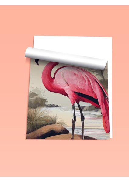 Çerçevesiz Poster, Flamingo – Doğal Stil, Yatak Odası Dekoru Poster No: 112571 fiyatları