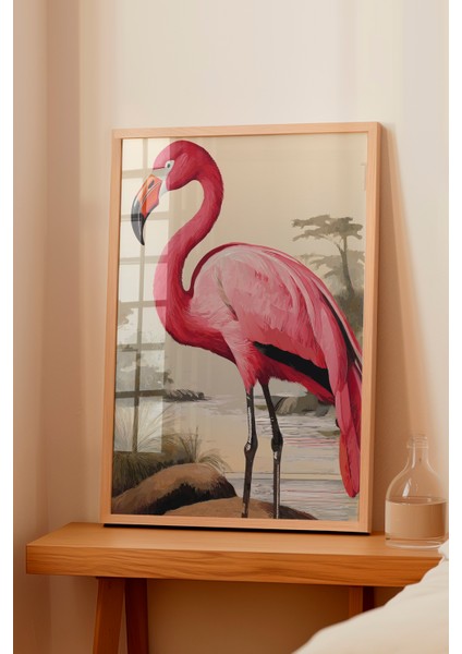 Ahşap Çerçeveli Tablo, Flamingo – Doğal Stil, Yatak Odası Dekoru Poster No: 112571 fiyatları