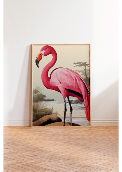 Ahşap Çerçeveli Tablo, Flamingo – Doğal Stil, Yatak Odası Dekoru Poster No: 112571 modelleri