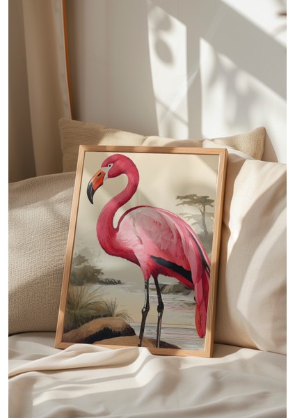 Ahşap Çerçeveli Tablo, Flamingo – Doğal Stil, Yatak Odası Dekoru Poster No: 112571 indirimleri