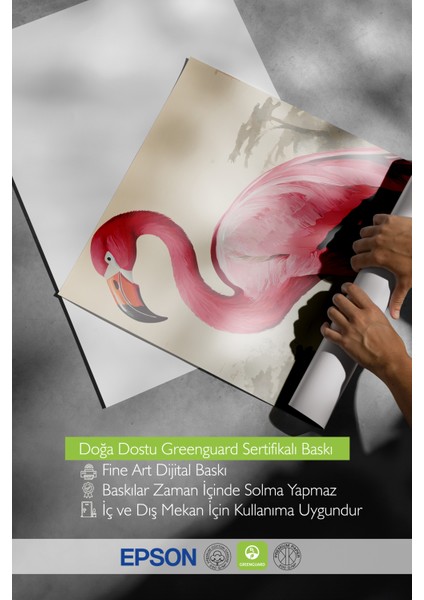 Ahşap Çerçeveli Tablo, Flamingo – Doğal Stil, Yatak Odası Dekoru Poster No: 112571