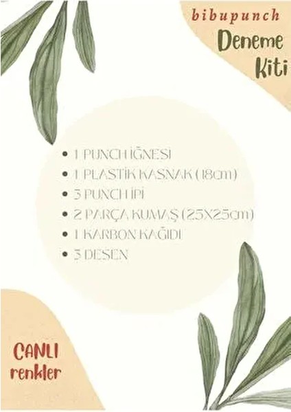 Deneme Seti (Canlı Renkler) - Punch Nakışını Merak Edenler ve Denemek Isteyenler Için Deneyim Kiti modelleri