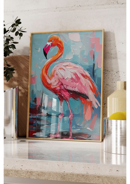 Ahşap Çerçeveli Tablo, Pembe Flamingo – Tropik Dekor, Çocuk Odası Dekoru Poster No: 112707 fırsatları