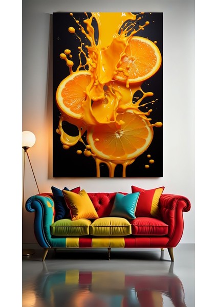Portakal Dilimleri Ev Duvar Salon Güzellik Salonu Ofis Dükkan Dekarasyon Kanvas Tablo