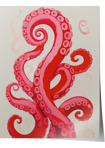 Çerçevesiz Poster, Ahtapot ve Tentaküller, Salon Dekoru Poster No: 112473