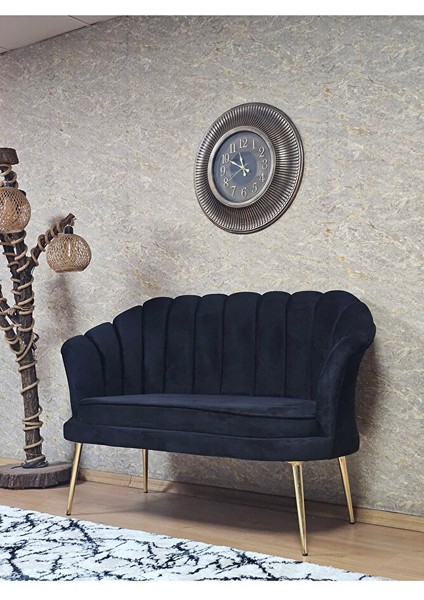 Ikili Istiridye Gold Kaplama Sivriltme Ayak Çay Seti Koltuk Ikili Berjer , Ikili Berjer Koltuk Siyah Renk 110 x 48 Boyut/ebat modelleri