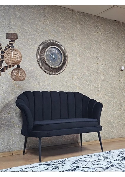 Ikili Istiridye Siyah Boyalı Sivriltme Ayak Çay Seti Koltuk Ikili Berjer , Ikili Berjer Koltuk Siyah Renk 110 x 48 Boyut/ebat fiyatları