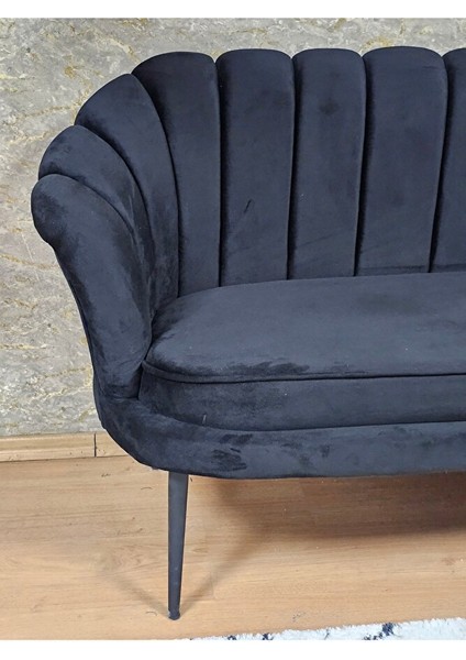 Ikili Istiridye Siyah Boyalı Sivriltme Ayak Çay Seti Koltuk Ikili Berjer , Ikili Berjer Koltuk Siyah Renk 110 x 48 Boyut/ebat fırsatları