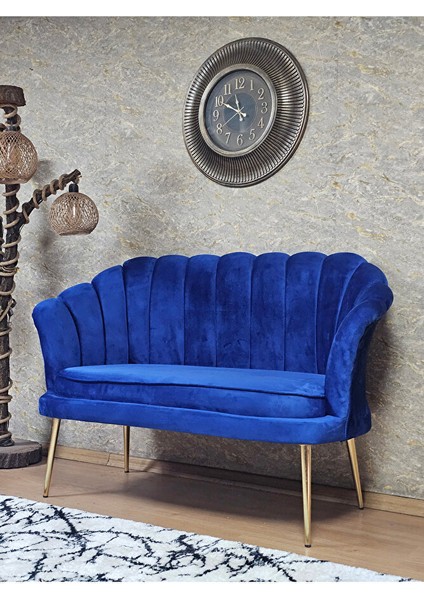 Ikili Istiridye Gold Kaplama Sivriltme Ayak Çay Seti Koltuk Ikili Berjer , Ikili Berjer Koltuk Mavi Renk 110 x 48 Boyut/ebat modelleri