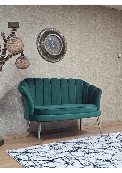 Ikili Istiridye Krom Kaplama Sivriltme Ayak Çay Seti Koltuk Ikili Berjer , Ikili Berjer Koltuk Yeşil Renk 110 x 48 Boyut/ebat fiyatları