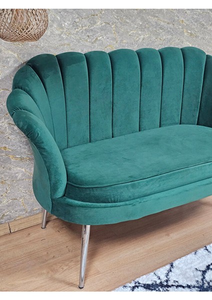 Ikili Istiridye Krom Kaplama Sivriltme Ayak Çay Seti Koltuk Ikili Berjer , Ikili Berjer Koltuk Yeşil Renk 110 x 48 Boyut/ebat fırsatları