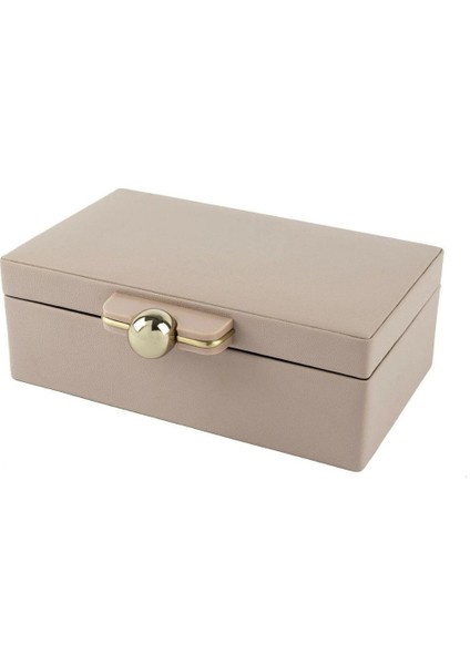 Rex Pembe Deri Gold Kulplu Kutu 27X20X9CM