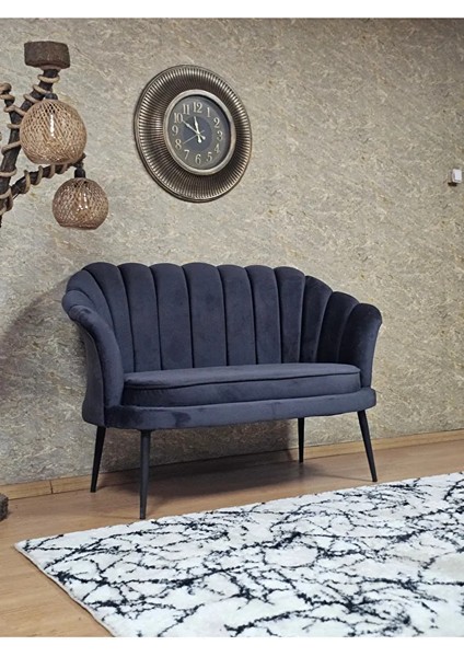 Ikili Istiridye Siyah Boyalı Sivriltme Ayak Çay Seti Koltuk Ikili Berjer , Ikili Berjer Koltuk Füme Renk 110 x 48 Boyut/ebat fiyatları