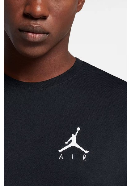 Jordan Jumpman Air Unisex Balck Tee Jordan Nakış Logolu Tişört Siyah modelleri