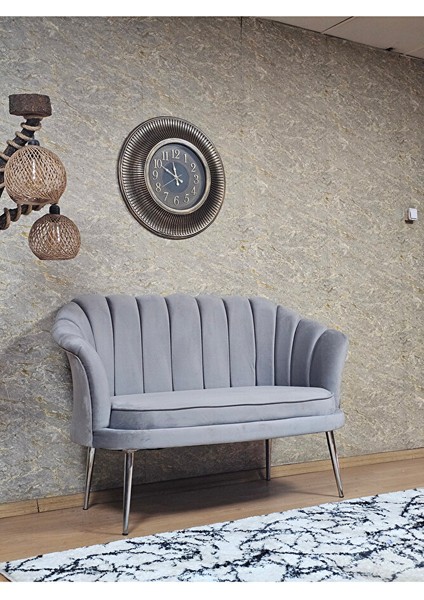 Ikili Istiridye Krom Kaplama Sivriltme Ayak Çay Seti Koltuk Ikili Berjer , Ikili Berjer Koltuk Gri Renk 110 x 48 Boyut/ebat fiyatları