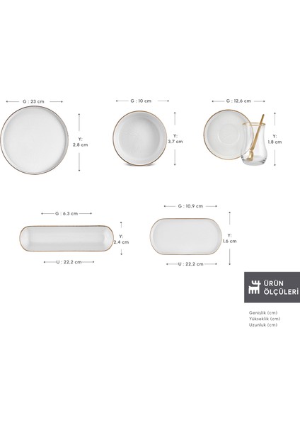 Komo 32 Parça 6 Kişilik Kahvaltı Takımı Gold fiyatları