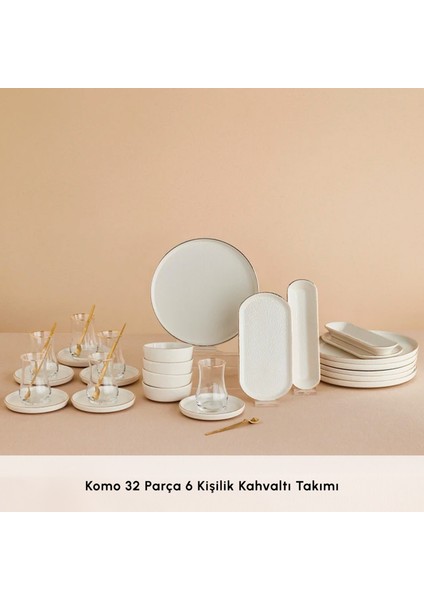Komo 32 Parça 6 Kişilik Kahvaltı Takımı Gold modelleri