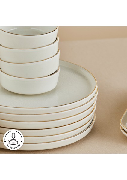 Komo 32 Parça 6 Kişilik Kahvaltı Takımı Gold