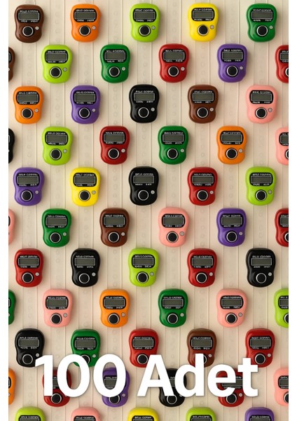 100 Adet Karışık Renk Zikirmatik - Yüzük Tesbih Zikir Matik Namaz Zikir
