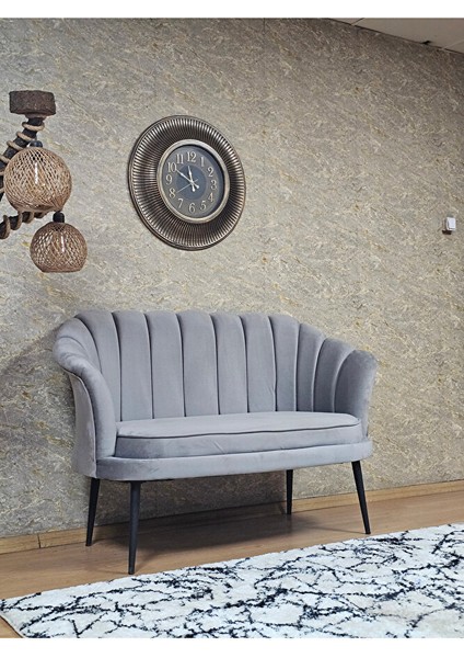 Ikili Istiridye Siyah Boyalı Sivriltme Ayak Çay Seti Koltuk Ikili Berjer , Ikili Berjer Koltuk Gri Renk 110 x 48 Boyut/ebat fiyatları