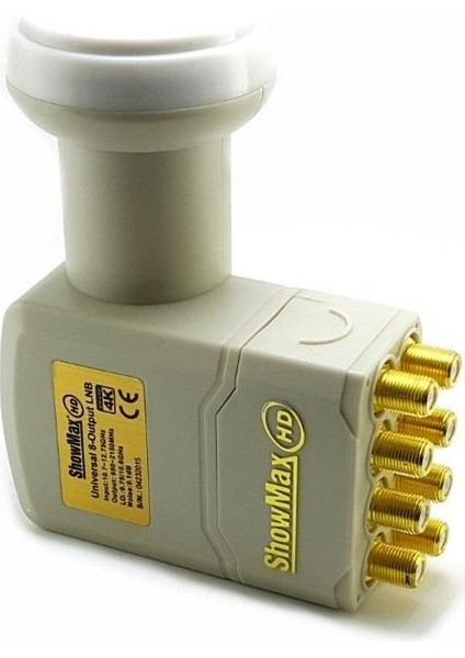 Showmax 8 Çıkışlı Sekizli Ultra Hd 4K Uydu Anteni Lnb Elembi-Gold Başlıklı