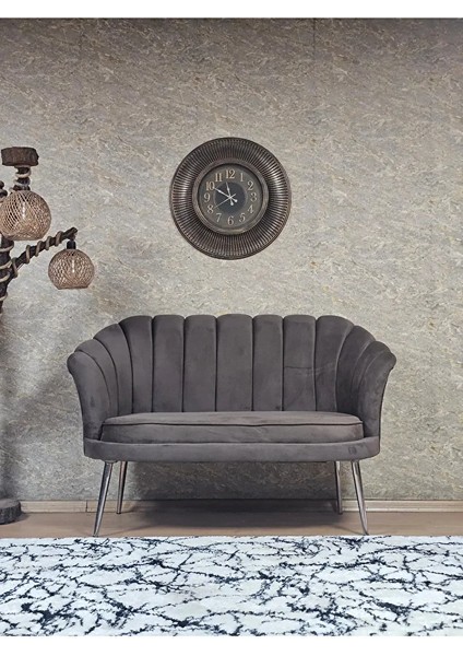 Ikili Istiridye Krom Kaplama Sivriltme Ayak Çay Seti Koltuk Ikili Berjer , Ikili Berjer Koltuk Kahverengi Renk 110 x 48 Boyut/ebat