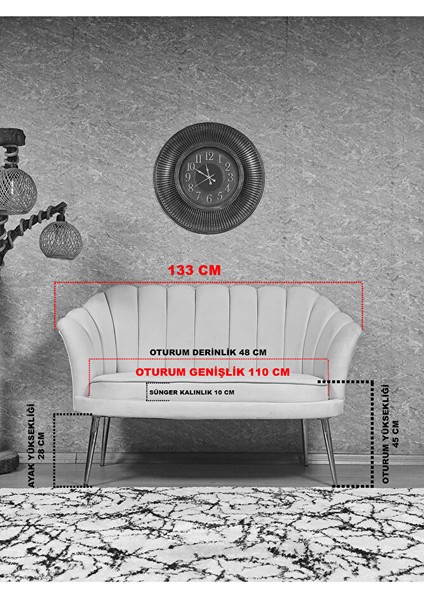 Ikili Istiridye Siyah Boyalı Sivriltme Ayak Çay Seti Koltuk Ikili Berjer , Ikili Berjer Koltuk Kahverengi Renk 110 x 48 Boyut/ebat indirimleri