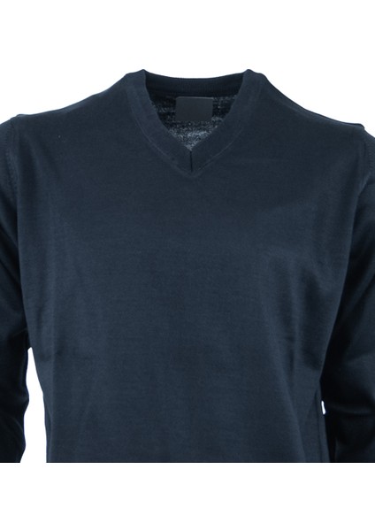 Erkek Uzun Kollu V Yakalı Düz Renk Klasik Model Rahat Kesim Tam Kalıp Yünlü Dokuma Kazak indirimleri