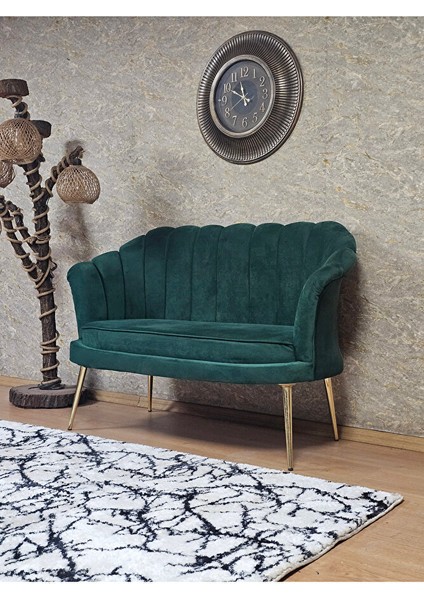 Ikili Istiridye Gold Kaplama Sivriltme Ayak Çay Seti Koltuk Ikili Berjer , Ikili Berjer Koltuk Yeşil Renk 110 x 48 Boyut/ebat modelleri