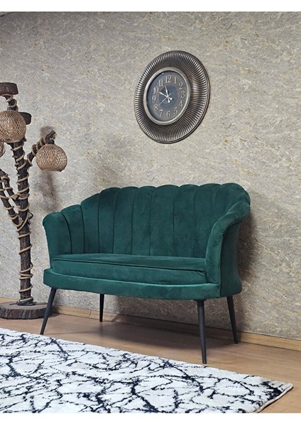 Ikili Istiridye Siyah Boyalı Sivriltme Ayak Çay Seti Koltuk Ikili Berjer , Ikili Berjer Koltuk Yeşil Renk 110 x 48 Boyut/ebat modelleri