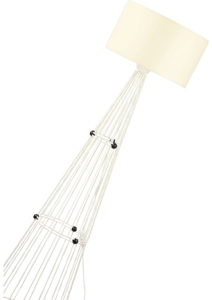 Metal Gövdeli Beyaz Başlıklı Yukarı Işık Yönlü Enerji Tasarruflu Salon ve Oturma Odası Lambader Modeli modelleri