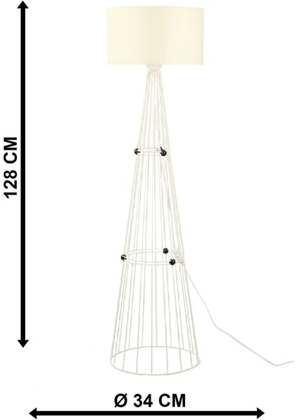 Metal Gövdeli Beyaz Başlıklı Yukarı Işık Yönlü Enerji Tasarruflu Salon ve Oturma Odası Lambader Modeli fırsatları