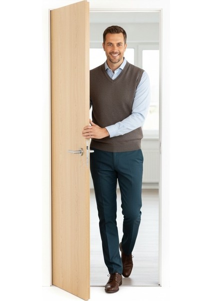 Erkek Baba Süveteri V Yakalı Ince Yün Dokuma modelleri