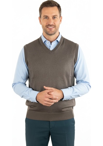 Erkek Baba Süveteri V Yakalı Ince Yün Dokuma fırsatları