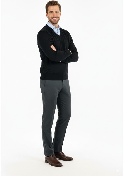 Erkek Baba Kazağı V Yakalı Ince Yün Dokuma fırsatları