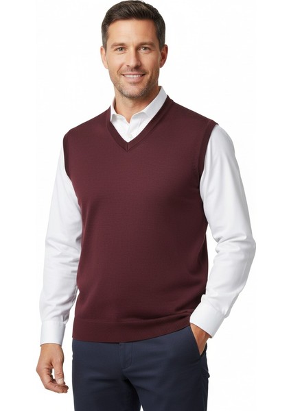 Erkek Baba Süveteri V Yakalı Ince Yün Dokuma fırsatları