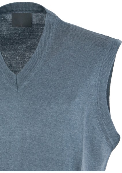 Erkek V Yakalı Düz Renk Klasik Model Rahat Kesim Tam Kalıp Yünlü Dokuma Süveter