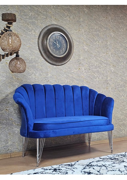 Ikili Istiridye Krom Kaplama Telli Ayak Çay Seti Koltuk Tekli Berjer , Ikili Berjer Koltuk Mavi Renk 110 x 48 Boyut/ebat fiyatları