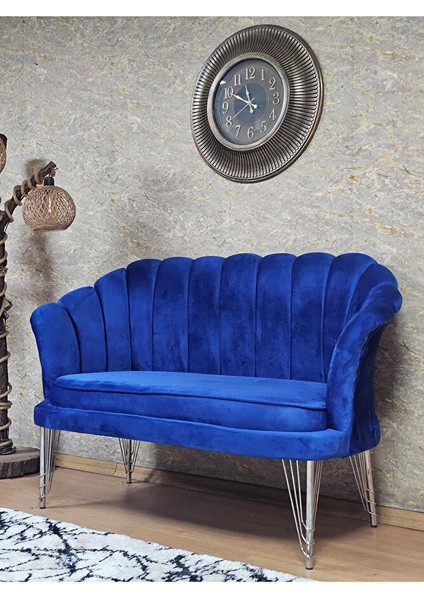 Ikili Istiridye Krom Kaplama Telli Ayak Çay Seti Koltuk Tekli Berjer , Ikili Berjer Koltuk Mavi Renk 110 x 48 Boyut/ebat modelleri