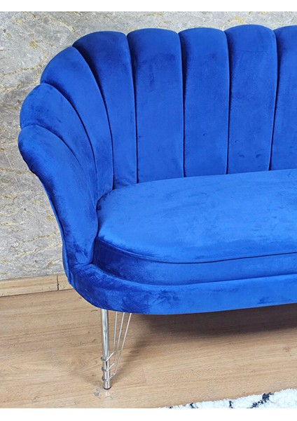 Ikili Istiridye Krom Kaplama Telli Ayak Çay Seti Koltuk Tekli Berjer , Ikili Berjer Koltuk Mavi Renk 110 x 48 Boyut/ebat fırsatları