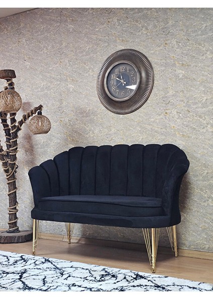 Ikili Istiridye Gold Kaplama Telli Ayak Çay Seti Koltuk Tekli Berjer , Ikili Berjer Koltuk Siyah Renk 110 x 48 Boyut/ebat modelleri