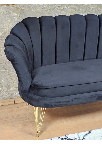 Ikili Istiridye Gold Kaplama Telli Ayak Çay Seti Koltuk Tekli Berjer , Ikili Berjer Koltuk Siyah Renk 110 x 48 Boyut/ebat fırsatları