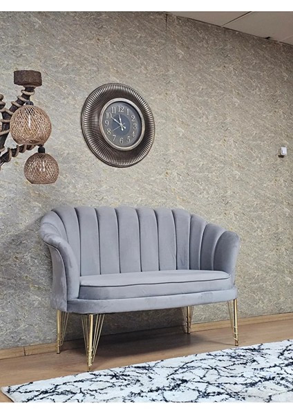 Ikili Istiridye Gold Kaplama Telli Ayak Çay Seti Koltuk Tekli Berjer , Ikili Berjer Koltuk Gri Renk 110 x 48 Boyut/ebat fiyatları